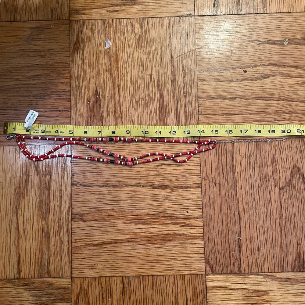 Free People red multi strand beaded layered necklace, NWT - Picture 6 of 12